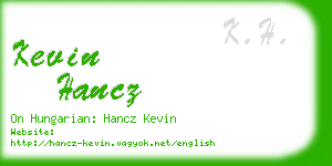 kevin hancz business card